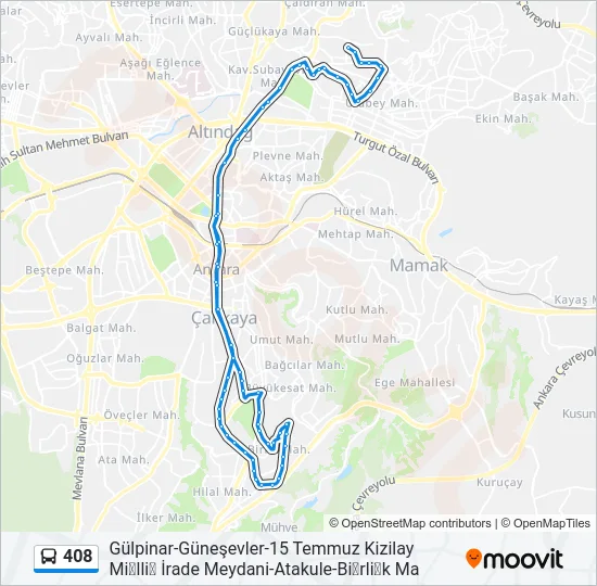 408 Bus Line Map