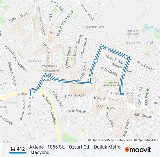 412 Bus Line Map