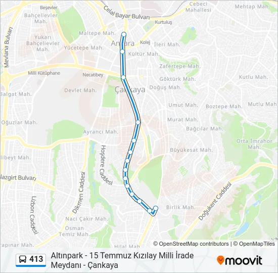 413 Bus Line Map