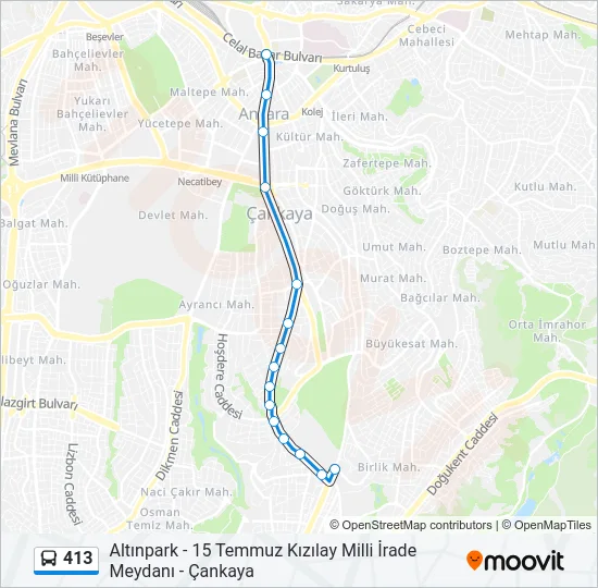413 Bus Line Map