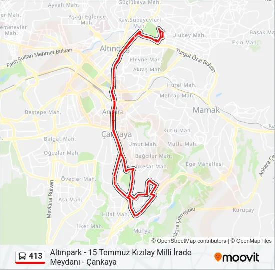 413 Bus Line Map