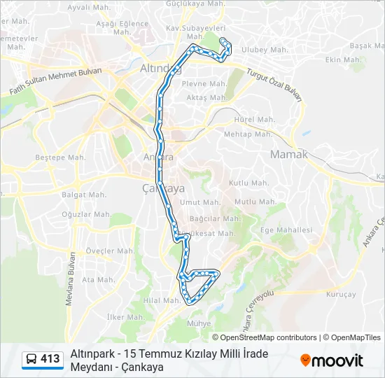 413 Bus Line Map