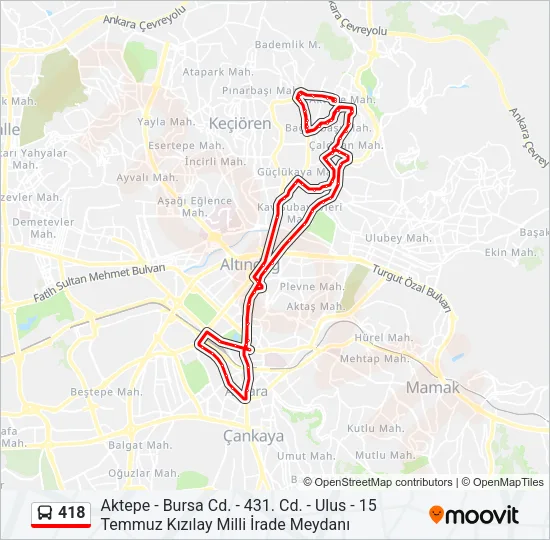 418 Bus Line Map