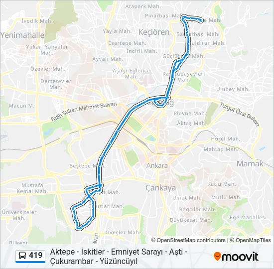 419 Bus Line Map