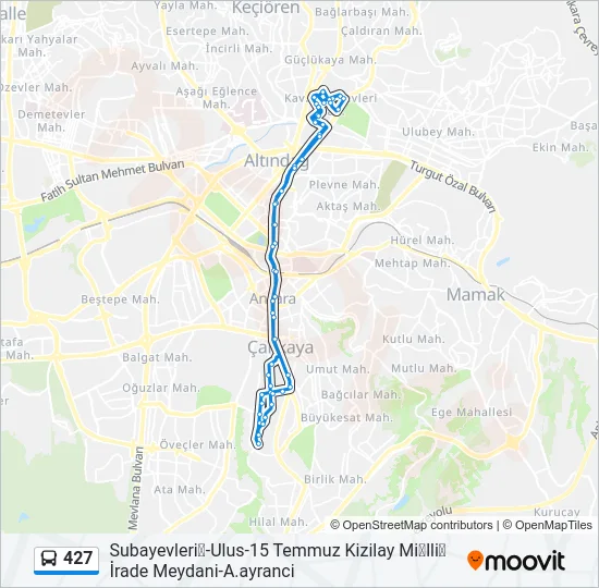 427 Bus Line Map