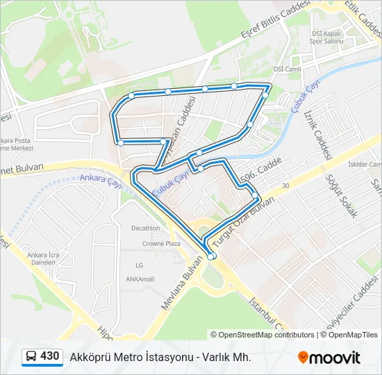 430 Bus Line Map