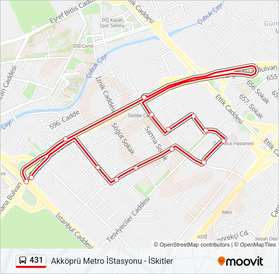 431 Bus Line Map