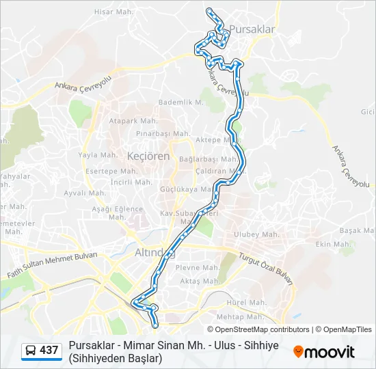 437 Bus Line Map