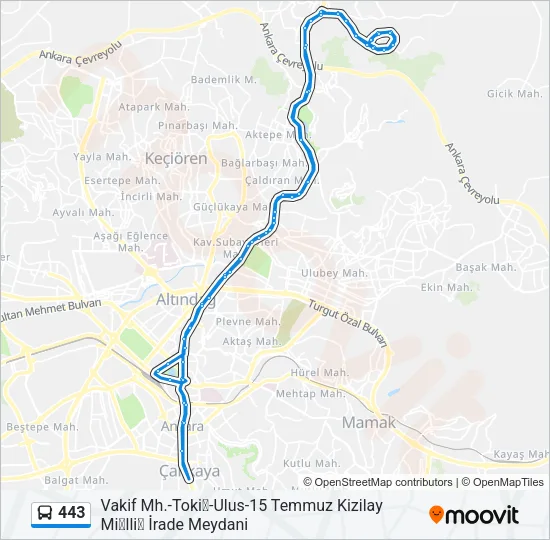 443 Bus Line Map