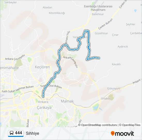 444 Bus Line Map
