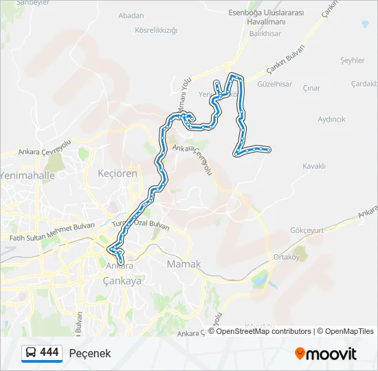 444 Bus Line Map