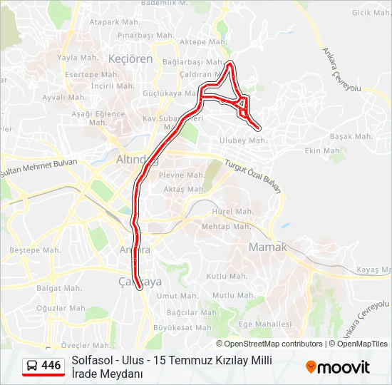 446 Bus Line Map