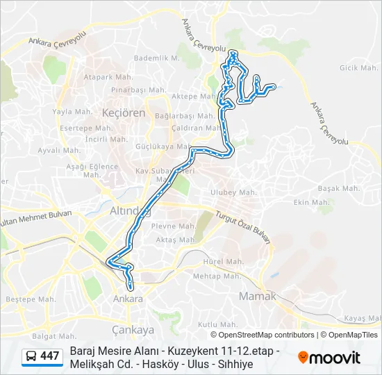 447 Bus Line Map