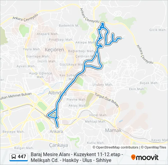 447 Bus Line Map