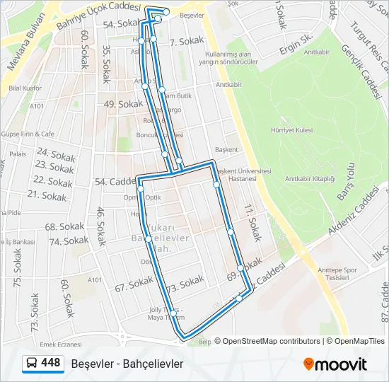 448 Bus Line Map