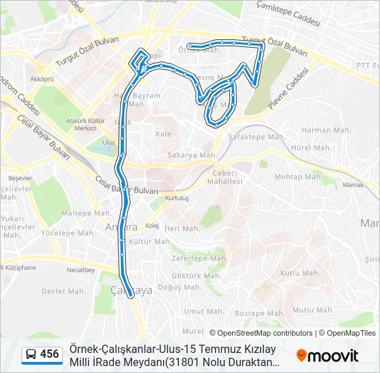456 Bus Line Map