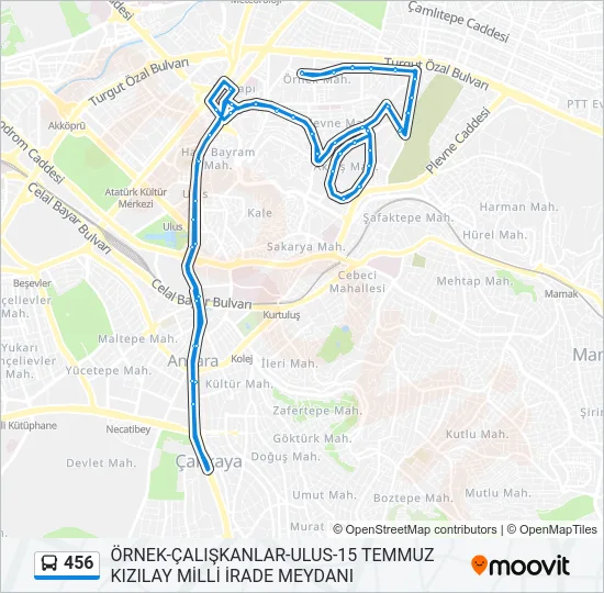 456 Bus Line Map