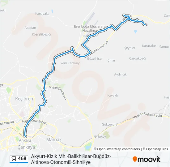 468 Bus Line Map