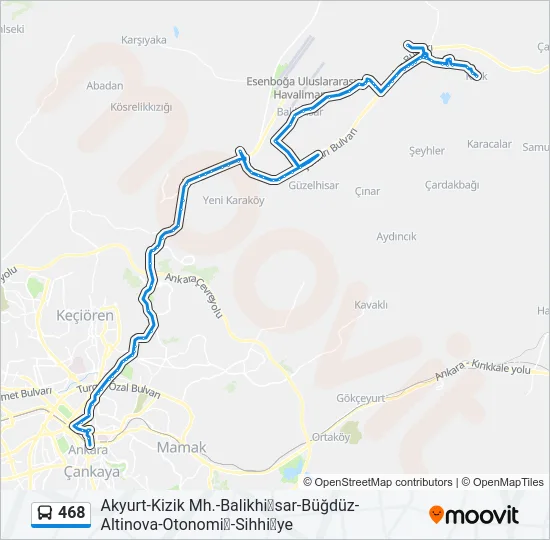 468 Bus Line Map