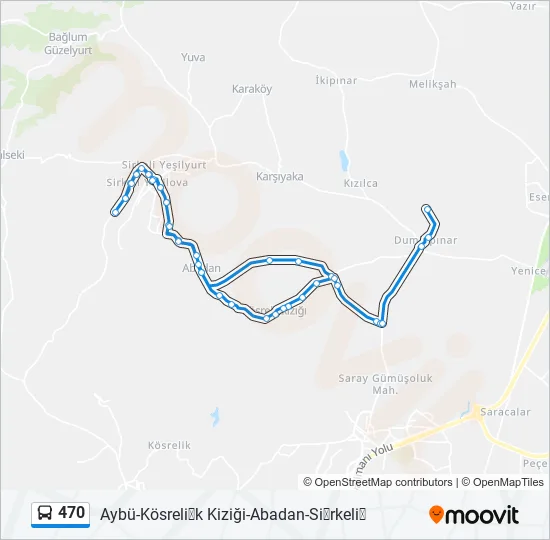 470 Bus Line Map