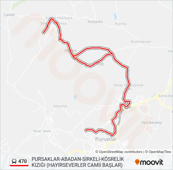 470 Bus Line Map