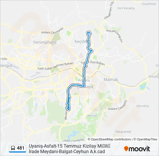 481 Bus Line Map