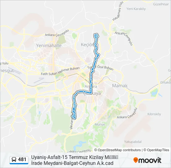 481 Bus Line Map