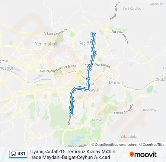 481 Bus Line Map