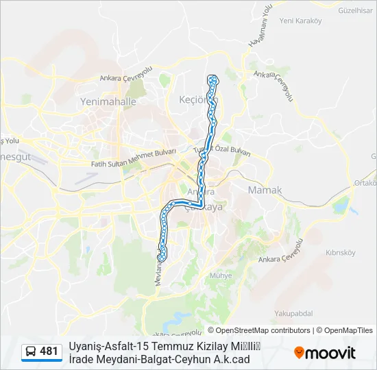 481 Bus Line Map