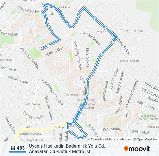 483 Bus Line Map