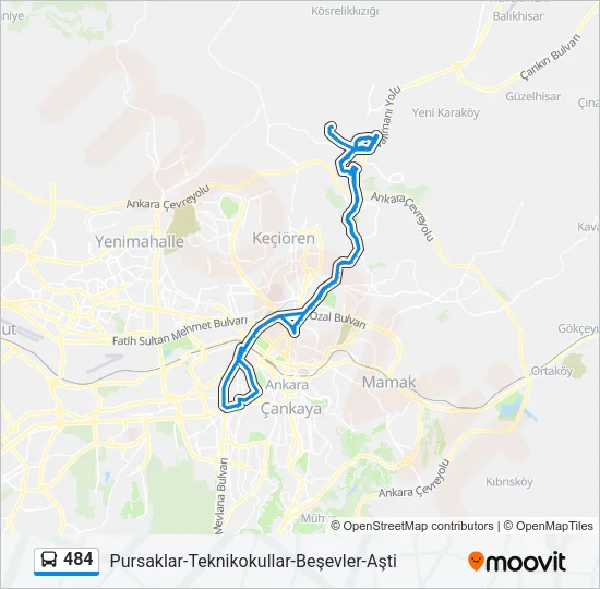 484 Bus Line Map
