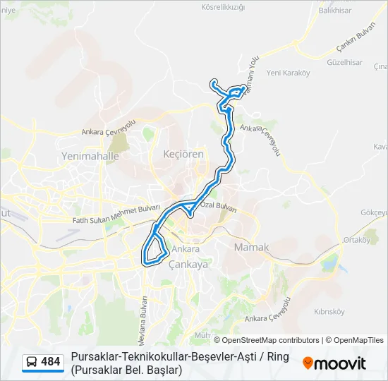484 Bus Line Map