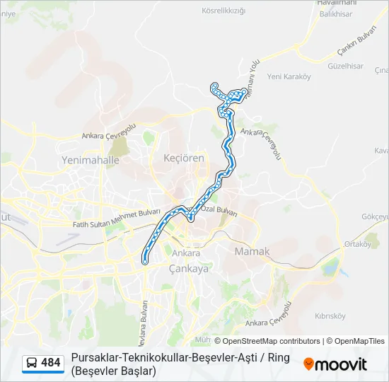 484 Bus Line Map