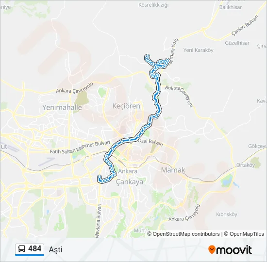 484 Bus Line Map