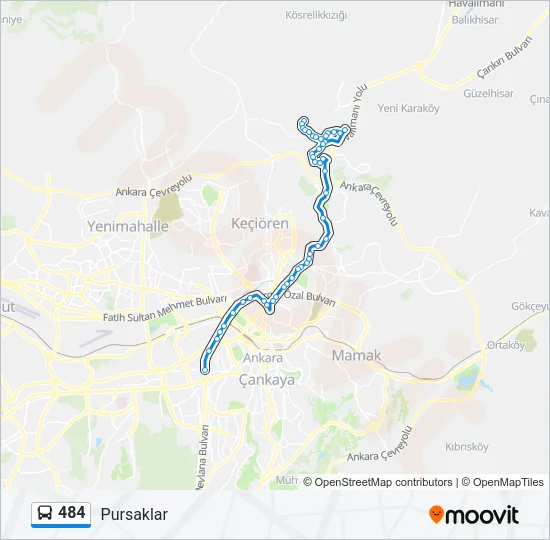 484 Bus Line Map