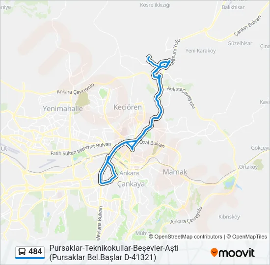 484 Bus Line Map