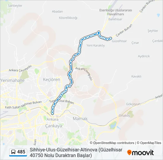 485 Bus Line Map
