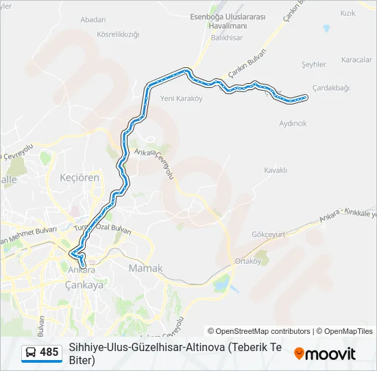 485 Bus Line Map