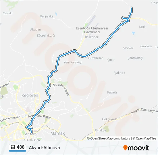 488 Bus Line Map