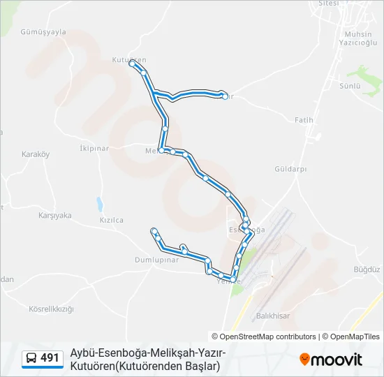 491 Bus Line Map