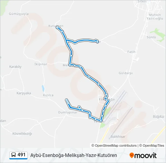 491 Bus Line Map