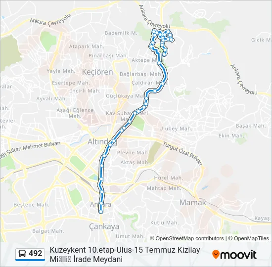 492 Bus Line Map