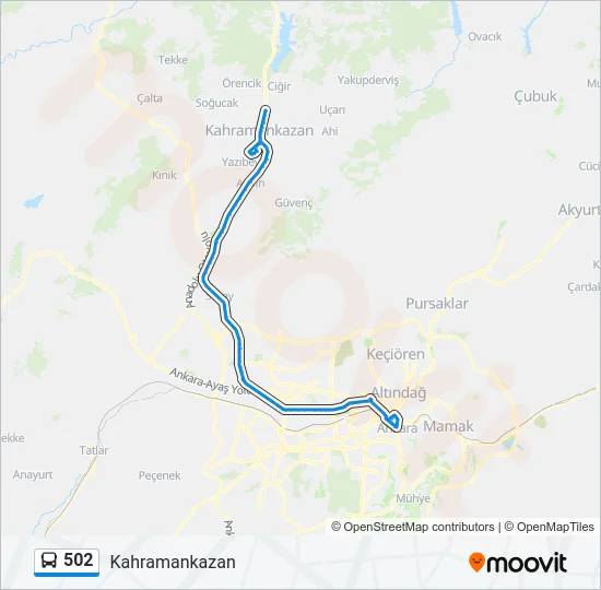 502 Bus Line Map