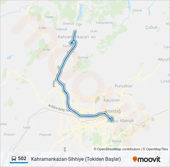 502 Bus Line Map