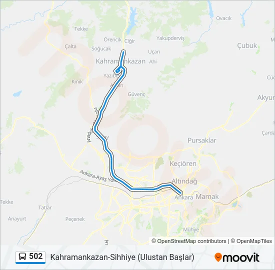 502 Bus Line Map
