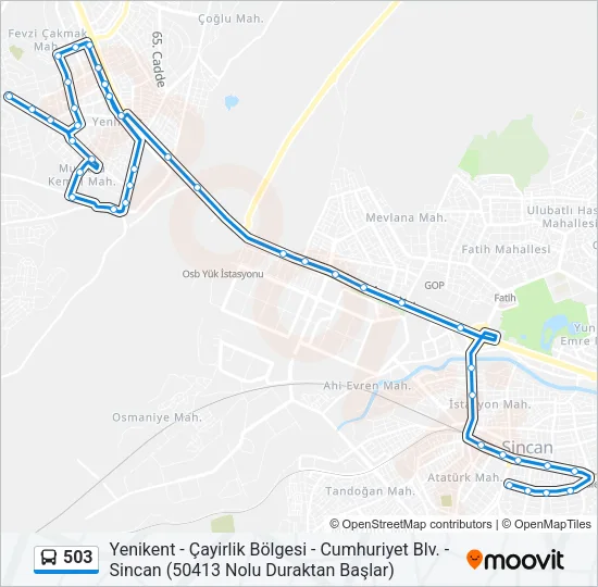 503 Bus Line Map