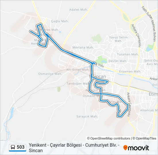 503 Bus Line Map