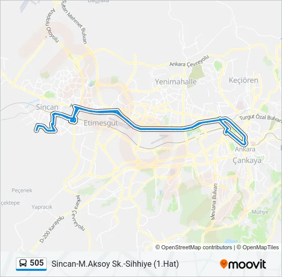 505 Bus Line Map