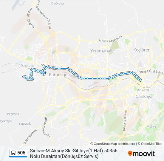 505 Bus Line Map