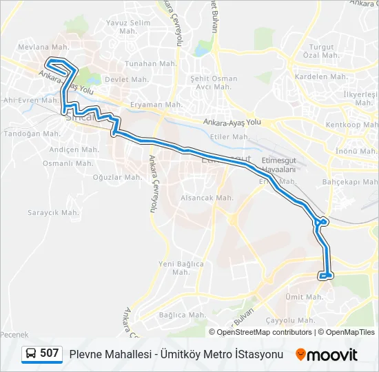 507 Bus Line Map